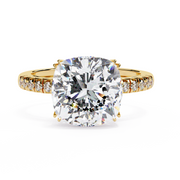 Moissanite Cushion Halo Ring